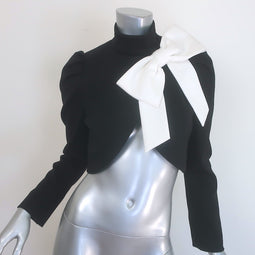 Alice + Olivia Addison Bow Collar Cropped Jacket