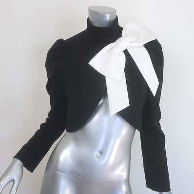 Alice + Olivia Addison Bow Collar Cropped Jacket