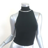 Alice + Olivia Annalee Faux Pearl-Embellished Top Black Size Extra Small