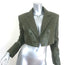 Alice + Olivia Anthony Cropped Faux Leather Blazer Olive Size 0