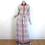Alice + Olivia Chassidy Maxi Shirt Dress Cream/Red Floral Print Size Small