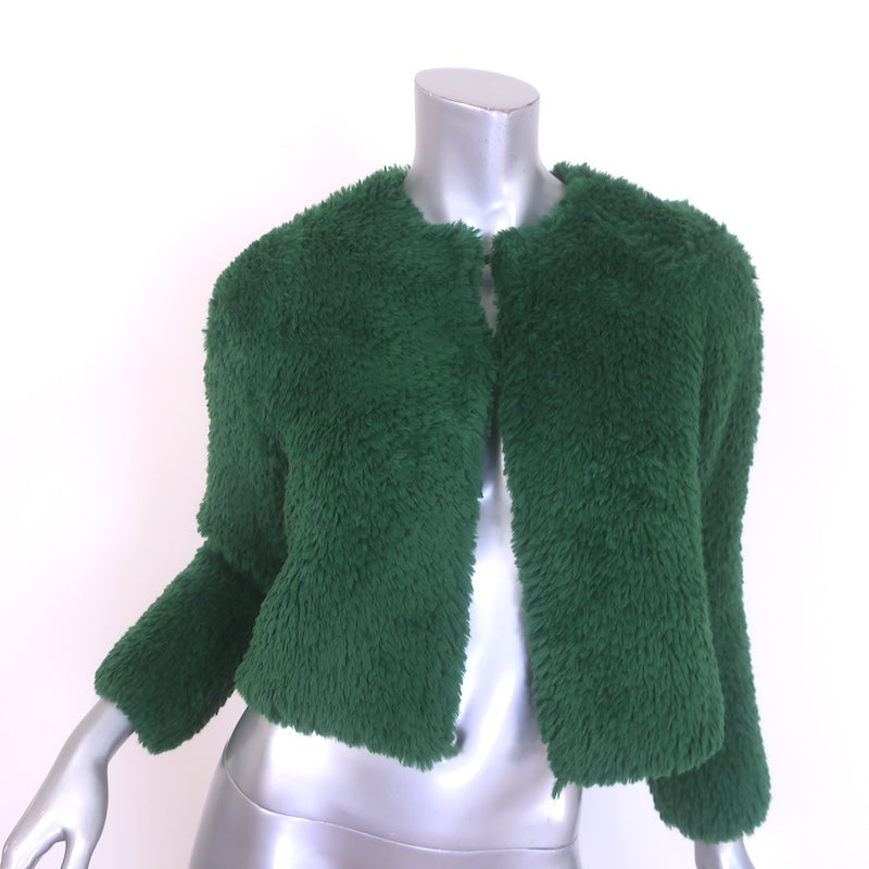 Alice + Olivia Fawn Faux Fur Cropped Jacket 