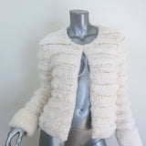 Alice + Olivia Fawn Faux Fur Jacket Cream Size Large
