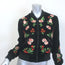 Alice + Olivia Floral-Embroidered Velvet Bomber Jacket Black Size Small