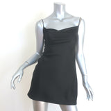 Alice + Olivia Harmony Mini Slip Dress Black Satin Size 2 NEW