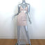 Alice + Olivia Havana Cut-Out Crystal Fishnet Maxi Dress Silver Size 6
