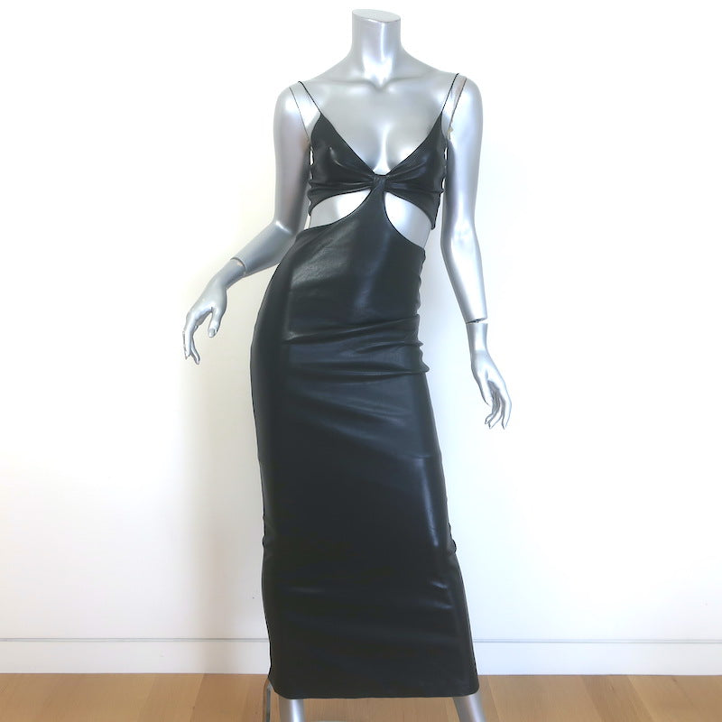 Alice + Olivia Women's Havana Faux Leather Cut-Out Maxi Dress - Black