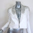Alice + Olivia Ivan Embellished Cropped Denim Blazer White Size Extra Small