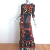 Alice + Olivia Jae Sequin Gown Black/Multi Size 0 