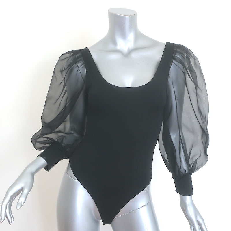 Alice + Olivia Jillianne Organza Puff Sleeve Bodysuit 