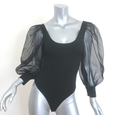 Alice + Olivia Jillianne Organza Puff Sleeve Bodysuit 