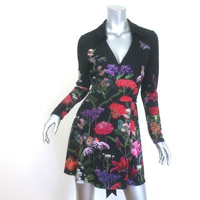 Alice + Olivia Millicent Floral Print Mini Wrap Dress