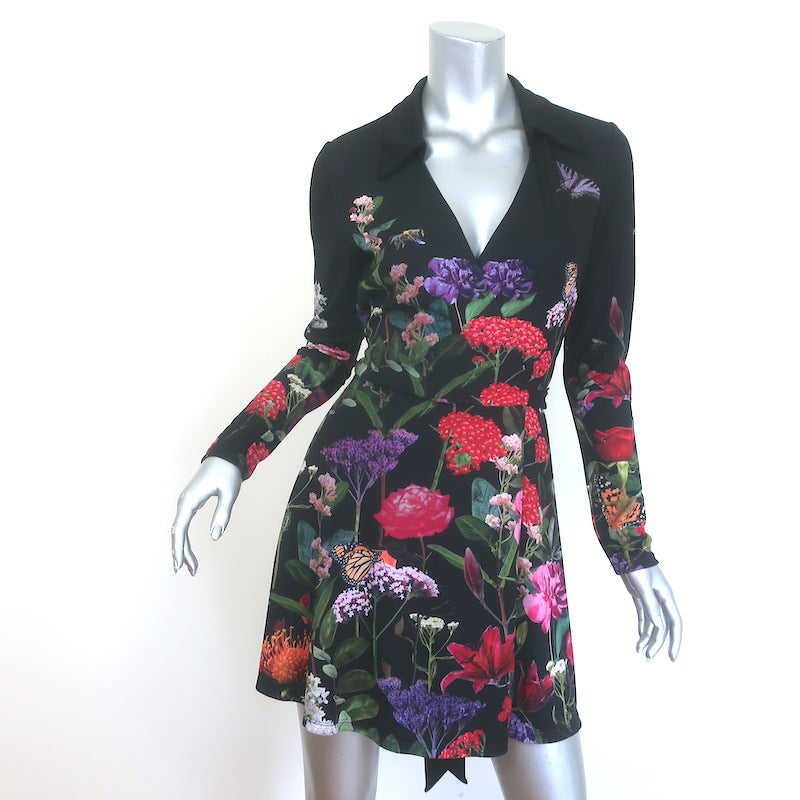 Alice + Olivia Millicent Floral Print Mini Wrap Dress