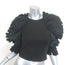 Alice + Olivia Ollie Ruffled Organza-Sleeve Crop Top Black Size 0