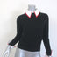 Alice + Olivia Porla Collared Sweater Black Stretch Wool Size Medium