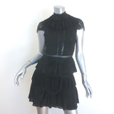 Alice + Olivia Rosetta Tiered Pleated Lace Mini Dress