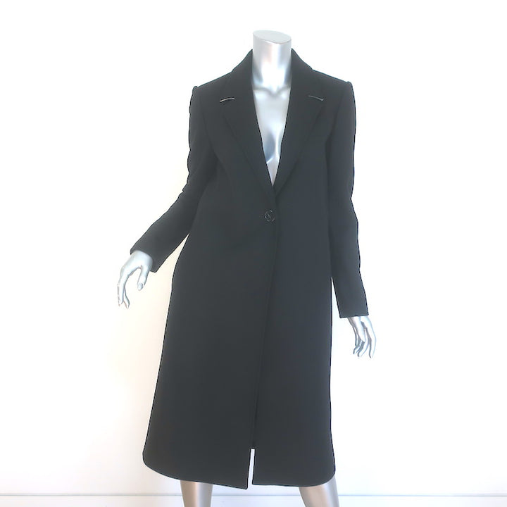 Alice + Olivia Single Button Coat Black Wool 