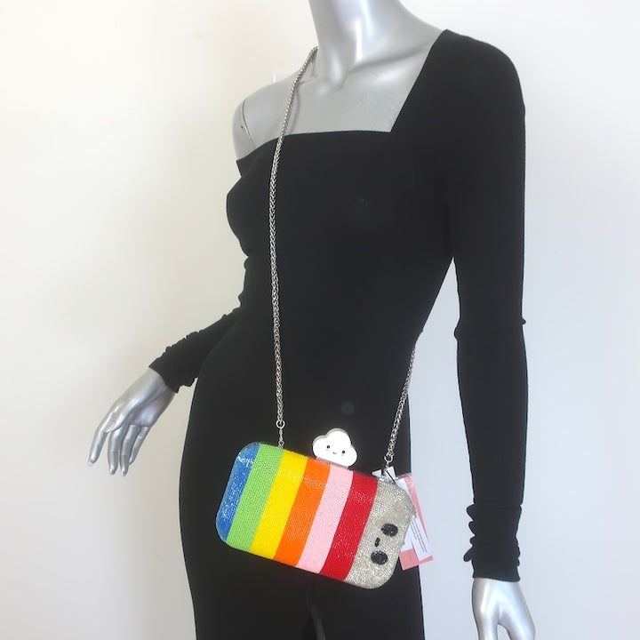 Alice + Olivia x Friends With You Beaded Rainbow Clutch