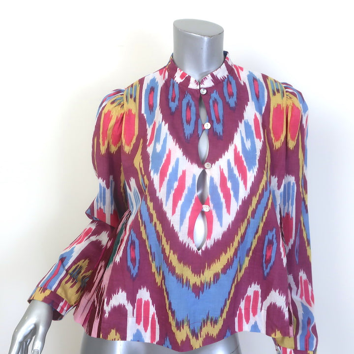 Alix of Bohemia Pleated-Side Ikat Print Top 