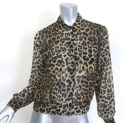 AllSaints Adeliza Leopard Print Crepe Blouse 