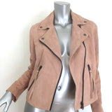 AllSaints Dalby Suede Biker Jacket Powder Pink Size US 6