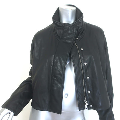 AllSaints Ryder Leather Funnel Neck Jacket