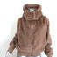 Alo Yoga Foxy Faux Fur Hooded Jacket Toasted Almond Size Medium