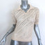 Altuzarra Crochet Knit Short Sleeve Polo Sweater Beige Size Small