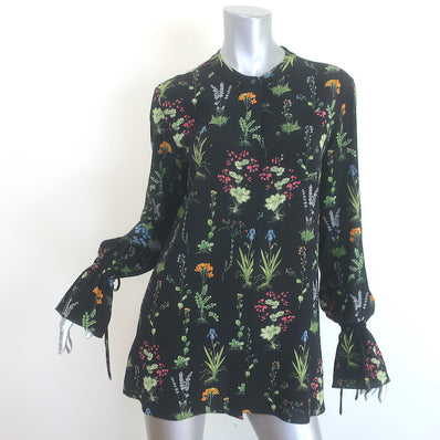 Altuzarra Floral Print Bell Sleeve Button-Up Blouse