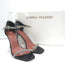 Amina Muaddi Ursina Crystal-Strap Sandals Black Patent Leather Size 36.5 NEW