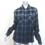 Amiri Distressed Ombre Plaid Flannel Shirt Blue Size Large