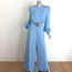 Andrew Gn Embellished Wide-Leg Belted Jumpsuit Sky Blue Crepe Size 40