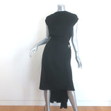 Ann Demeulemeester belted asymmetric midi dress in black jersey, pre-owned authentic luxury piece