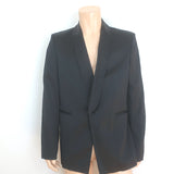 Ann Demeulemeester Satin Blazer Black Size Extra Large One-Button Jacket NEW