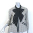 Anna Sui Houndstooth Plaid Tie-Neck Zip Up Jacket Gray Cotton-Blend Size 0