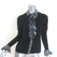Anne Fontaine Emira Houndstooth Ruffle Button Down Blouse Black Size 38