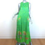 Anupamaa Sleeveless Maxi Dress Green Printed Silk Size Large