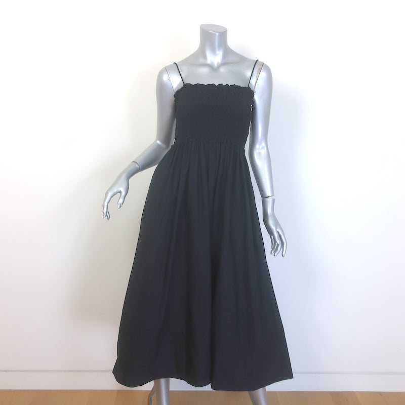 Apiece Apart Porta Smocked Midi Dress Black 