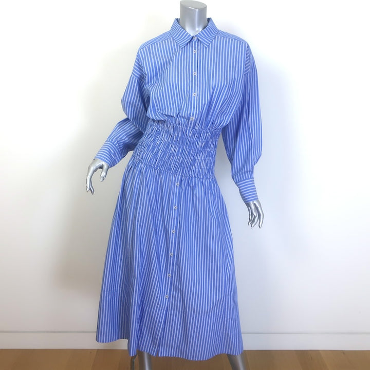 Apiece Apart Sophia Smocked Midi Shirt Dress 