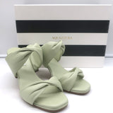 Aquazzura Twist 75 Sandals Cool Mint Leather Size 39 Double Band Heels