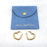 Ariel Gordon Heart Helium Hoops 14k Gold