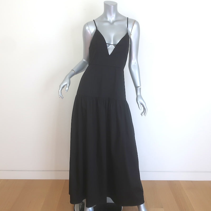 Auteur Blair Maxi Dress Black Stretch Cotton Size Medium 