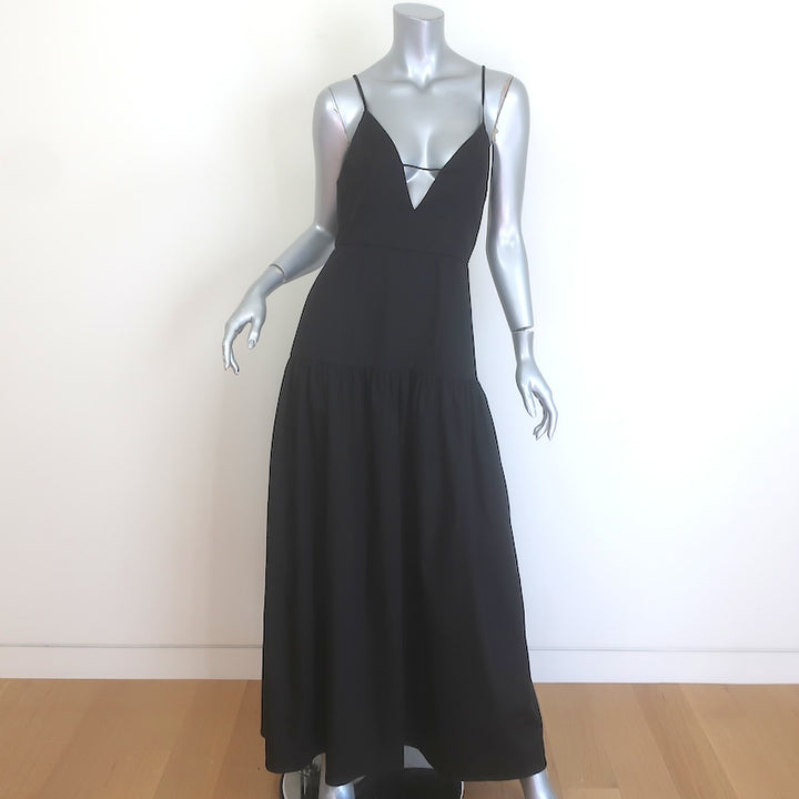 Auteur Blair Maxi Dress Black Stretch Cotton Size Medium 