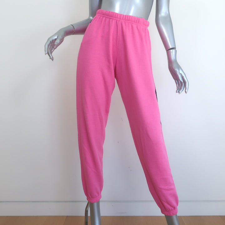 Aviator Nation Bolt Sweatpants Neon Pink/Black Size Small