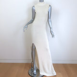 Aya Muse Berin Mock Neck Knit Maxi Dress Ivory Cotton-Blend Size Small NEW