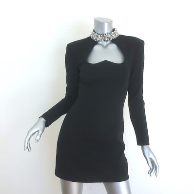 BCBGMAXAZRIA Crystal & Pearl-Embellished Cutout Mini Dress