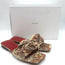 BY FAR Lima Knotted Flat Slide Sandals Almond Snake Print Leather Size 38 NEW