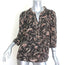 Ba&sh Caia Half-Button Blouse Carbone Floral Print Size Small 3/4 Sleeve Top