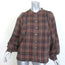 Ba&sh Shea Embroidered Checked Shirt Brown Cotton-Linen Size 1