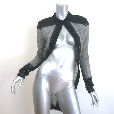 Balenciaga 2010 Sequined Shrug Jacket Gray & Black Silk Size 38